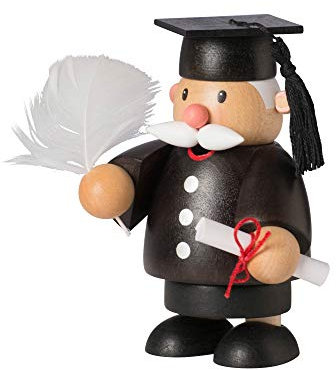 KWO 25029 Räuchermann / Räuchermännchen Doktorand Mini , Höhe 10 cm
