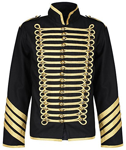 Ro Rox Gold Hussar Parade Steampunk Gothic Jacket - Black & Gold (Men's XS)