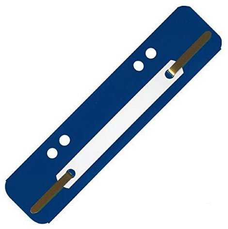 Heftstreifen aus PP-Folie mit Plastikdeckleiste, 3,4 x 15 cm (50 Stück, Blau)