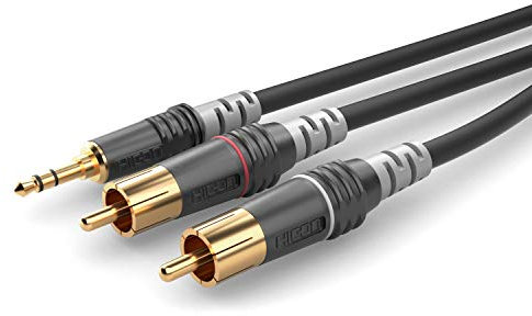 SommerCable HBA-3SC2-0600 Câble de raccordement audio jack/RCA [2 fiches RCA – 1 fiche jack 3,5 mm] 6 m