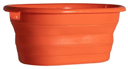 UST Unisex FlexWare bañera plegable con asas dobles, forma de fregadero y construcción de TPR para camping, senderismo, supervivencia al aire libre y hogar, naranja/gris, talla única