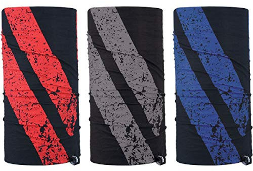 OXFORD Graphite Stripe Comfy 3-Pack. Head and Neck Wear Bike Scarf Base Layer. NW141, Black