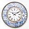 Rebecca Mobili Wanduhr, Runde Deko-Uhr, Metal, Weiß Braun Blau, Vintage-Stil - Durchmesser 50 cm x 4,5 cm - Art. RE6383
