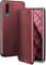 ONEFLOW Business Case für Samsung Galaxy A50 / A30s Handyhülle klappbar mit Standfunktion, Klapphülle Flipcase Cover Dünn, PU Leder Hülle mit Kartenfach, 360 Grad Schutzhülle, Weinrot