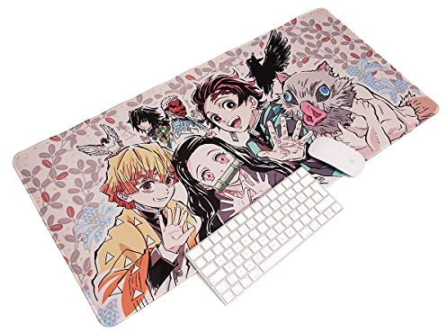 Grand Tapis de Souris de Kimetsu no Yaiba | XXL Tapis pour la Table Manga 80x40cm | Nezuko, Tajiro & Amis