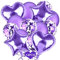 Set di Palloncini di Compleanno - 14 Pezzi Decorazioni per Feste Con Lattice, Coriandoli, Cuore e Lamina in Viola