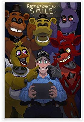 LJJJ Game Poster Five Nights at Freddy's FNAF Leinwand Poster Schlafzimmer Dekor Sport Landschaft Büro Zimmer Dekor Geschenk Rahmen:30 × 45 cm