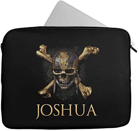 Personalised Any Name Skull Design Laptop Case Sleeve Tablet Bag Chromebook Gift 1180 (9-10 inch)
