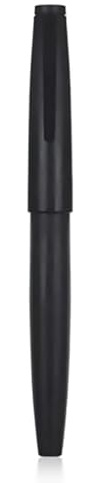 Jinhao 80 Black Fiber Brushed Fountain Pen, Iridium Ultra Fine Nib with Ink Converter and Pen Bag Set (Black Clip)