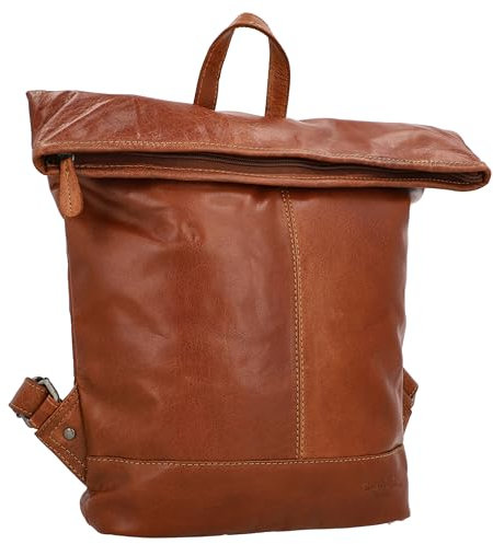 Gusti Rolltop Leder - Gitta Kurierrucksack Rucksack Lederrucksack Vintage Cityrucksack Outdoorrucksack Laptoptasche Wanderrucksack Braun Leder