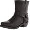 Stivali da cowboy vintage da uomo punta quadrata con cerniera laterale da uomo imbracatura stivali in pelle da moto, Nero , 42.5 EU
