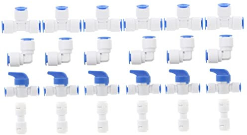 VILLFUL 2 Sätze 12-Teilige Splitter-Armatur Für Auslass-Schnellfilter Blauer Schlauchanschluss Kugelschlauch Pe-Ventil Wasserhahn Reiniger Adapter Osmose-Anschlüsse