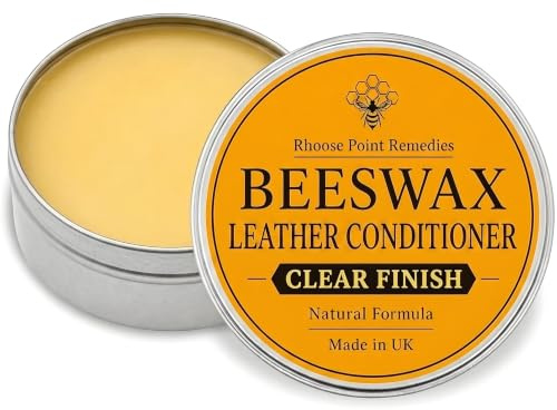 Rhoose Point Remedies Beeswax Leather Conditioner & Restorer Balsam - 200ml | UK Made | British Beeswax Organic Olive Oil | Nourishes, Restores & Protects Leather - Sofas, Shoes, Bags, Boots, Car Seats