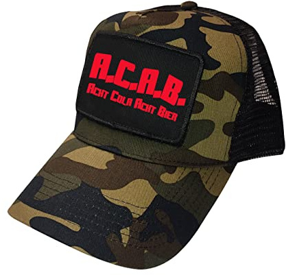 Grobe Jungs Patch Trucker Cap ACAB Acht Cola Bier Jungle Camo