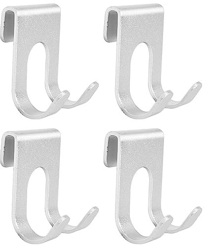 4er Set Haken Duschwand, HandtuchhakenOhne Bohren Aluminium, Rasierer Halterung Dusche,Langlebige Wandhaken,Selbstklebende Haken Ideal für Bad Toilette Küche Büro, Badzubehör (Silber)