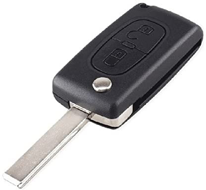 BARAC Carcasa Llave 2 Botones Citroen c2 c3 c4 c5 Picasso Peugeot 206 207 307 308 407 408 Partner Mando a Distancia Coche Compatible CE0536 HU83