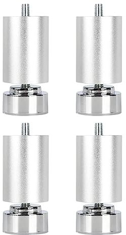 MagiDeal 4 Pièces M10 Filetage Pieds de Cadre de Lit Pieds de Support de Meubles Pieds de Table de Remplacement Robustes Pieds de Canapé M10 pour Armoires de, Argent 10cm
