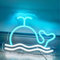 LZXSXZ Neon Schild, Wal LED Neonlicht, Blau + Weiß LED Lichtzeichen Neon Neon Schild Nachtlichter, Acryl USB Neon Sign Leuchtschrift für Wand Game Room Bar Party Deko - 28 × 20 cm
