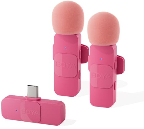 BOYA Pin Microphone, 2.4 ghz Wireless Microphone, Instant Connection, Smartphone External Lavalier Microphone, Plug & Play, Noise Reduction, Clip Type, Wireless Microphone, 360° Sound Collection,