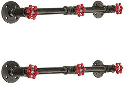 Garderobenhaken, Wandaufhänger, Mehrzweckhaken, ein Paar industrielle Rohrgarderoben, rustikale Garderobe, Hutaufhänger, Wandmontage, Eisen, Metall, Regenschirme, Taschen-Organizer-Haken für Flur, Ga