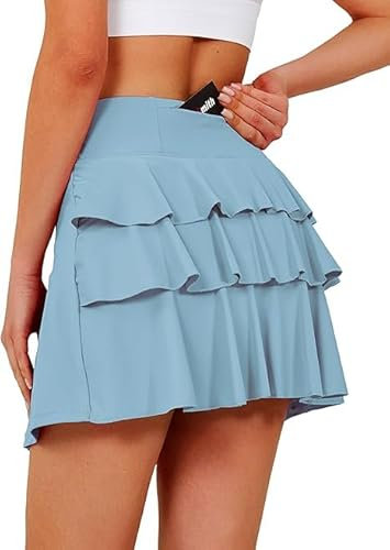 Jack Smith Lässiger Laufrock Für Damen Hohe Elastizität Tischtennis Und Badminton Hosenrock Hellblau 2XL