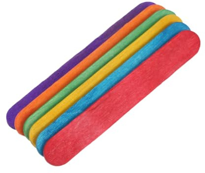 NUOBESTY Palos De Madera Para Manualidades 6.50 Pulgadas Colores Creativos Palitos De Helado Para Proyectos De Bricolaje Educativos Juegos Infantiles 50 Piezas