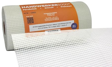 WDVS-Armierungsgewebe ca. 160 g/m² PREMIUM, 4 x 4 mm, 50 m (250 mm breit)