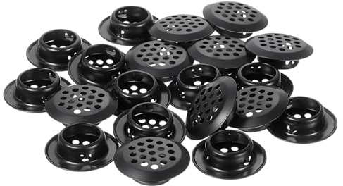 QUARKZMAN 20Stk Runde Lüftungsschlitze 19mm Edelstahl Netz Loch Runde Deckenlüfter für TV Schrank Garderobe Schwarz