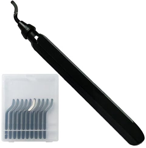 Bustlwor Entgrater, Handentgrater, 10 Klingen für Verschiedene Bohrungen,Runde Löcher,Innen-Kanten(Schwarz)