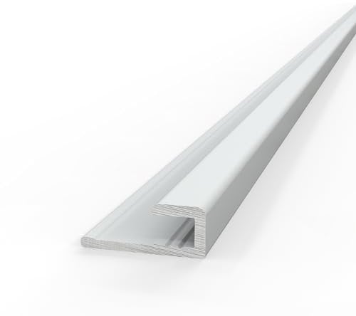 AUPROTEC Aluminium Profil Abschlussprofil Weiß 100cm Endprofil Alu Rückwand Verbindungsprofil für 3mm Duschrückwände Wandverkleidung Profilleisten für Küchenrückwand