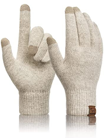 Voqeen Winterhandschuhe Damen Herren Touch Screen Fleece Handschuhe Warme Thermohandschuhe mit Thermal Soft Knit Futter für Laufen Fahren Wandern