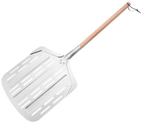 Fenteer Perforierter Pizzaschieber, Pizzawendeschieber, einfache Aufbewahrung, Zubehör für Pizzaöfen, Backschieber, Pizzaschieberpaddel für Gebäcköfen, B