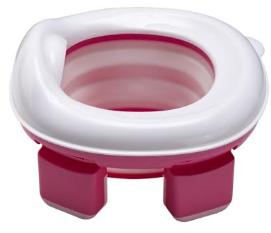 Warmiehomy Portable Travel Potty for Toddlers Kids Baby Foldable Potty Training Toilet Seat for 1-4 Years Boys Girls Indoor Outdoor Carry Potty Travel Toilet with 60pcs Cleaning Bags, Pink