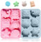 Honicemar Molde de Silicona con Forma de Animale de 6 Cavidades, Silicona Molde con Diferentes formas de Animales, 2 Pcs de Moldes para Chocolates Antiadherentes para Pastele Chocolate Helado