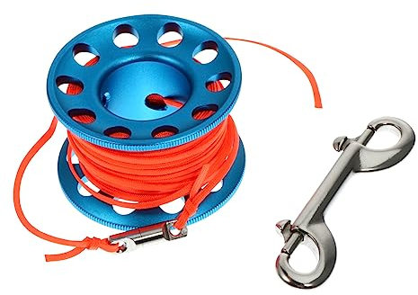WESIEVYA Aluminiumlegierung Tauchspule Blau Robuste Fingerrolle Für Höhlentauchen Unterwasser-tauchrolle Zur Sicherung Von Tauchleine Und Schwimmkörper Einfaches Aufrollen Für Wrack Höhlenk
