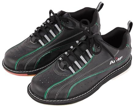 Leichtrit Men'S Women'S Bowls Shoes, Youth Bowling Shoes, Round Toe, Anti-Slip, Lightweight, Wear-Resistant, For Right Handed Bowlers, White