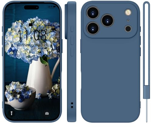 WXX für iPhone 17 Pro Hülle Silikon Case 6.3'' Dunkel Blau | Handyhülle für iPhone 17 Pro Dünn Slim mit Microfiber,Kratzfeste Rundumschutz Case Hülle
