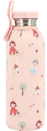 Tutete Botella Acero Niños 750ml con Funda Neopreno BPA Free | little red 750ml