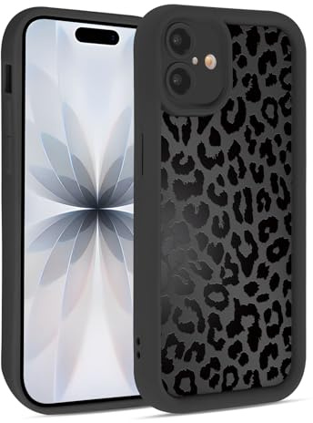 Krdvekm Handyhülle für iPhone 17 hülle 6,3”, Aesthetic Leopard Muster Design Schwarz Matte Case Schutzhülle Ultra Weich Silikon Dünn TPU Case Stoßfest Kameraschutz Bumper Cover