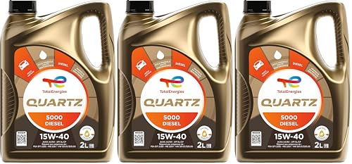 TotalEnergies Quartz 5000 Diesel 15W-40, Huile moteur, 2 litres (Lot de 3)