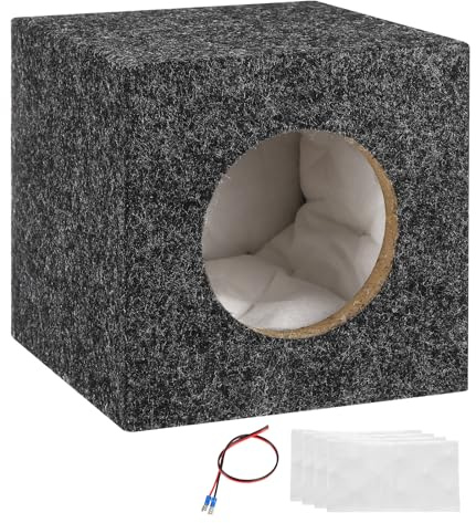 sourcing map 6.5 Inch Ported Wooden Speaker Enclosure, Gray Single Vented Subwoofer Box Car Audio Truck Speaker Box for DIY Home Vehicle Audio Custom Sounds Supplies