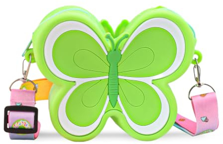 FANDARE Enfant Portefeuilles Porte Monnaie Fille Sac à Bandoulière Femmes Silicone Portefeuille Dames Sacs Main Porte-Cartes Pochettes à Main Pochettes Clutch Porte-Monnaie Sac à Main Vert A
