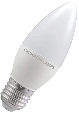 Crompton Lamps Candle LED E27 Bulb | 4.9W = 40W Equivalent | Cool White 4000K | Energy Efficient | Edison Screw Lightbulb | Long Life 25,000-Hrs | Bulbs for Lamps