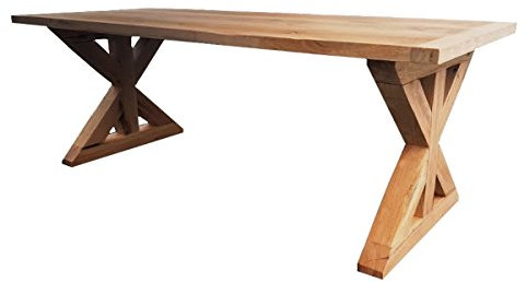 Casa Padrino Luxus Massivholz Esstisch - Eiche - 200 cm x 100 cm x H78 cm - Schwere Ausführung