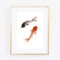 Kunstdruck Din A4 ungerahmt Koi, Kois, Goldfische, Fische, Asiatische Kunst, Asien, Tuschemalerei, Druck, Poster, Bild