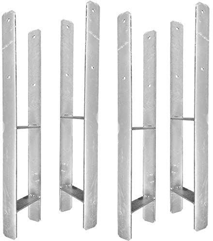 4 H-Pfostenträger feuerverzinkt, extra lang, 6 mm / 800 mm für 160 mm Pfosten