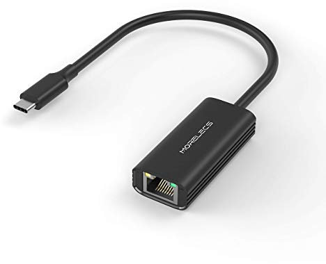 USB C to Ethernet Adapter, Morelecs RJ45 to Thunderbolt 3 Type C Gigabit Ethernet LAN Network Adapter 10/100/1000Mbps Compatible with MacBook Pro/Air, Dell XPS,Surface Book 2, iPad Pro and More