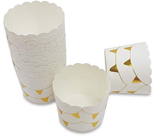 Frau WUNDERVoll® 100 Muffin BACKFORMEN Wimpelkette Gold Durchmesser 6,1 cm/Muffinbackform, Muffinform, Backformen, Backförmchen, Cupcake Formen, Muffin Förmchen Papier