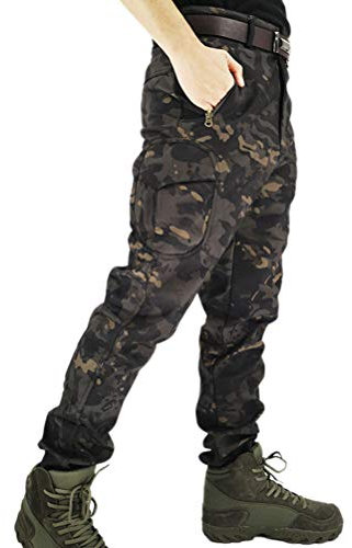 Onsoyours Herren Softshellhose Jagd Hose Fleece Gefüttert Sport Skihose Wanderhose Trekkinghose Verschleißfest Outdoor Hose Funktionshose Winterhose Mit Tasche D Gelb M
