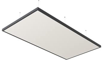 Horch Akustik Deckensegel mit Ihrem Wunschmotiv, Schallabsorber zur Lärmreduktion, 120x240cm - 2,88m² Rahmen: Schwarz EPS